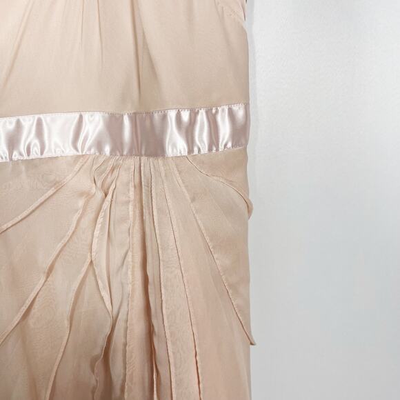 Adrianna Papell US Size 10 Light Pink One Shoulder Tiered Ruffle Cocktail Dress - Picture 5 of 12